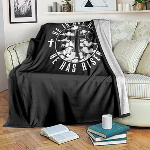 Easter Jesus Has Risen Throw Blanket Christian Bible Verse Graphic Cross 90s Style TS10 Print Your Wear