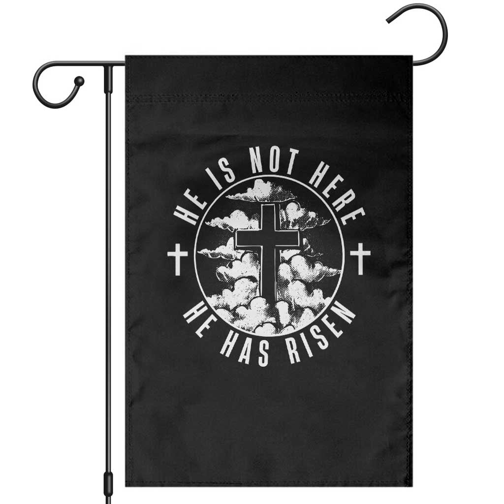 Easter Jesus Has Risen Garden Flag Christian Bible Verse Graphic Cross 90s Style TS10 Black Print Your Wear