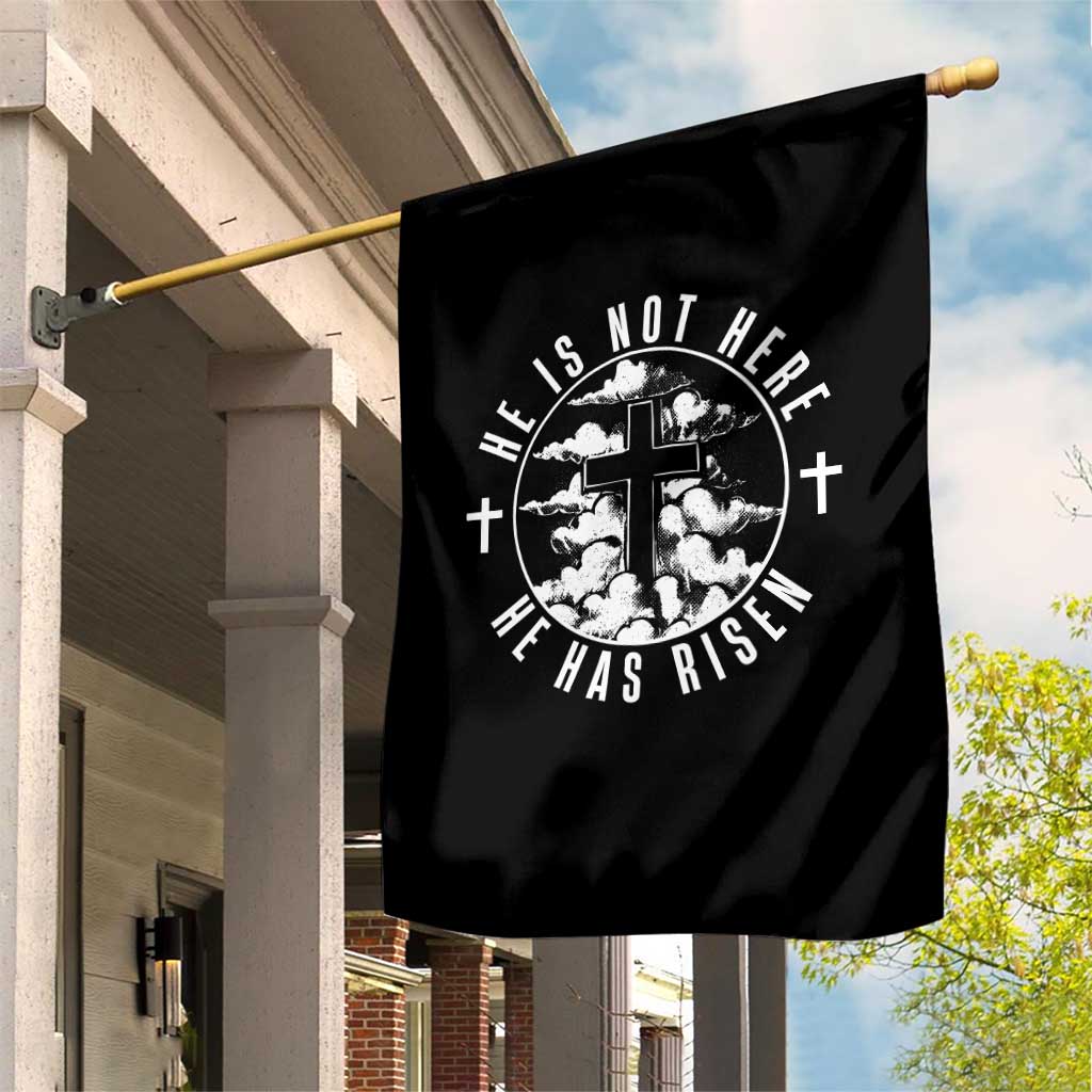 Easter Jesus Has Risen Garden Flag Christian Bible Verse Graphic Cross 90s Style TS10 Print Your Wear