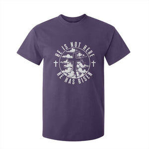 Easter Jesus Has Risen T Shirt For Kid Christian Bible Verse Graphic Cross 90s Style TS10 Purple Print Your Wear