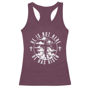 Easter Jesus Has Risen Racerback Tank Top Christian Bible Verse Graphic Cross 90s Style TS10 Maroon Print Your Wear