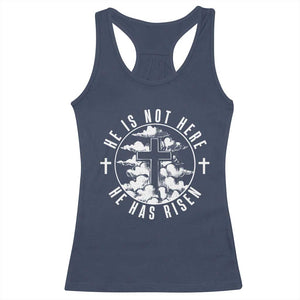 Easter Jesus Has Risen Racerback Tank Top Christian Bible Verse Graphic Cross 90s Style TS10 Navy Print Your Wear