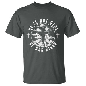Easter Jesus Has Risen T Shirt Christian Bible Verse Graphic Cross 90s Style TS10 Dark Heather Print Your Wear