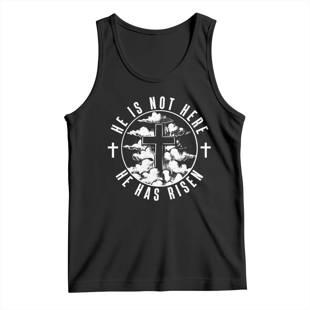 Easter Jesus Has Risen Tank Top Christian Bible Verse Graphic Cross 90s Style TS10 Black Print Your Wear