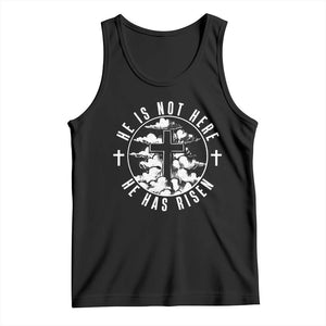 Easter Jesus Has Risen Tank Top Christian Bible Verse Graphic Cross 90s Style TS10 Black Print Your Wear