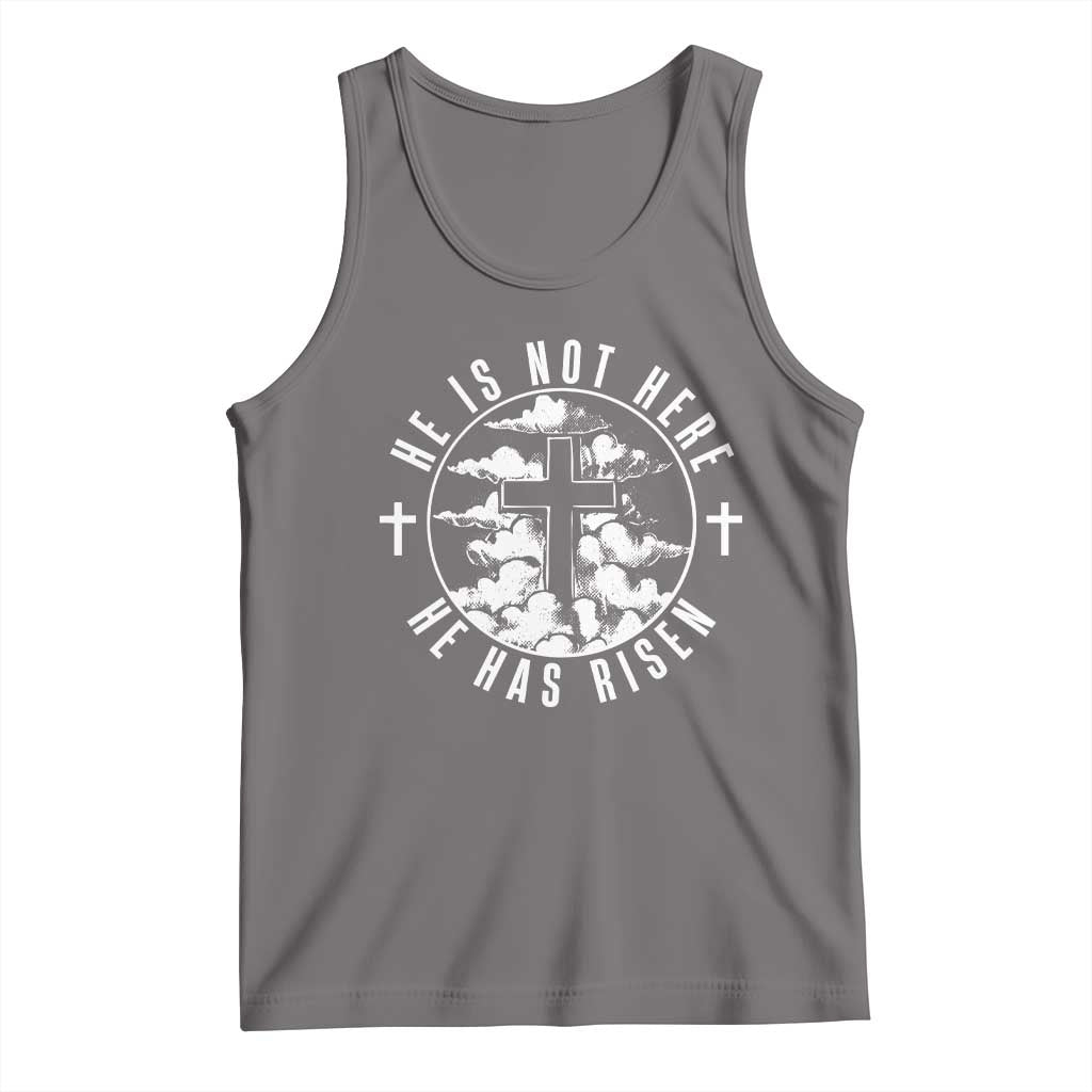 Easter Jesus Has Risen Tank Top Christian Bible Verse Graphic Cross 90s Style TS10 Deep Heather Print Your Wear