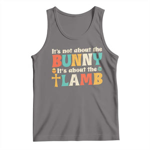 Religious Easter Tank Top Retro Its Not About The Bunny Its About The Lamb TS10 Deep Heather Print Your Wear