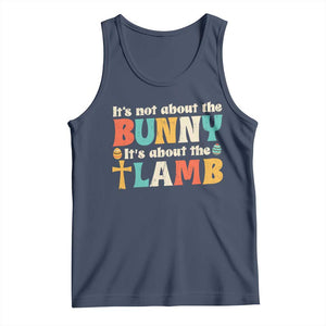 Religious Easter Tank Top Retro Its Not About The Bunny Its About The Lamb TS10 Navy Print Your Wear