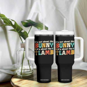 Religious Easter Tumbler With Handle Retro Its Not About The Bunny Its About The Lamb TS10 Print Your Wear