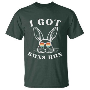 Rabbit Easter Bunny Sunglasses T Shirt Retro Vintage I Got Buns Hun Funny Jokes TS10 Dark Forest Green Print Your Wear