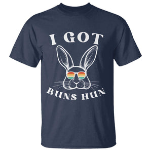 Rabbit Easter Bunny Sunglasses T Shirt Retro Vintage I Got Buns Hun Funny Jokes TS10 Navy Print Your Wear