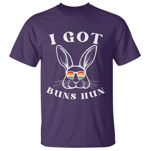 Rabbit Easter Bunny Sunglasses T Shirt Retro Vintage I Got Buns Hun Funny Jokes TS10 Purple Print Your Wear