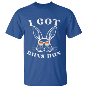 Rabbit Easter Bunny Sunglasses T Shirt Retro Vintage I Got Buns Hun Funny Jokes TS10 Royal Blue Print Your Wear