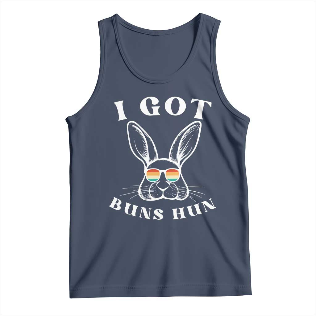 Rabbit Easter Bunny Sunglasses Tank Top Retro Vintage I Got Buns Hun Funny Jokes TS10 Navy Print Your Wear