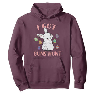 Rabbit Easter Bunny Sunglasses Hoodie I Got Buns Hun Funny Jokes TS10 Maroon Print Your Wear