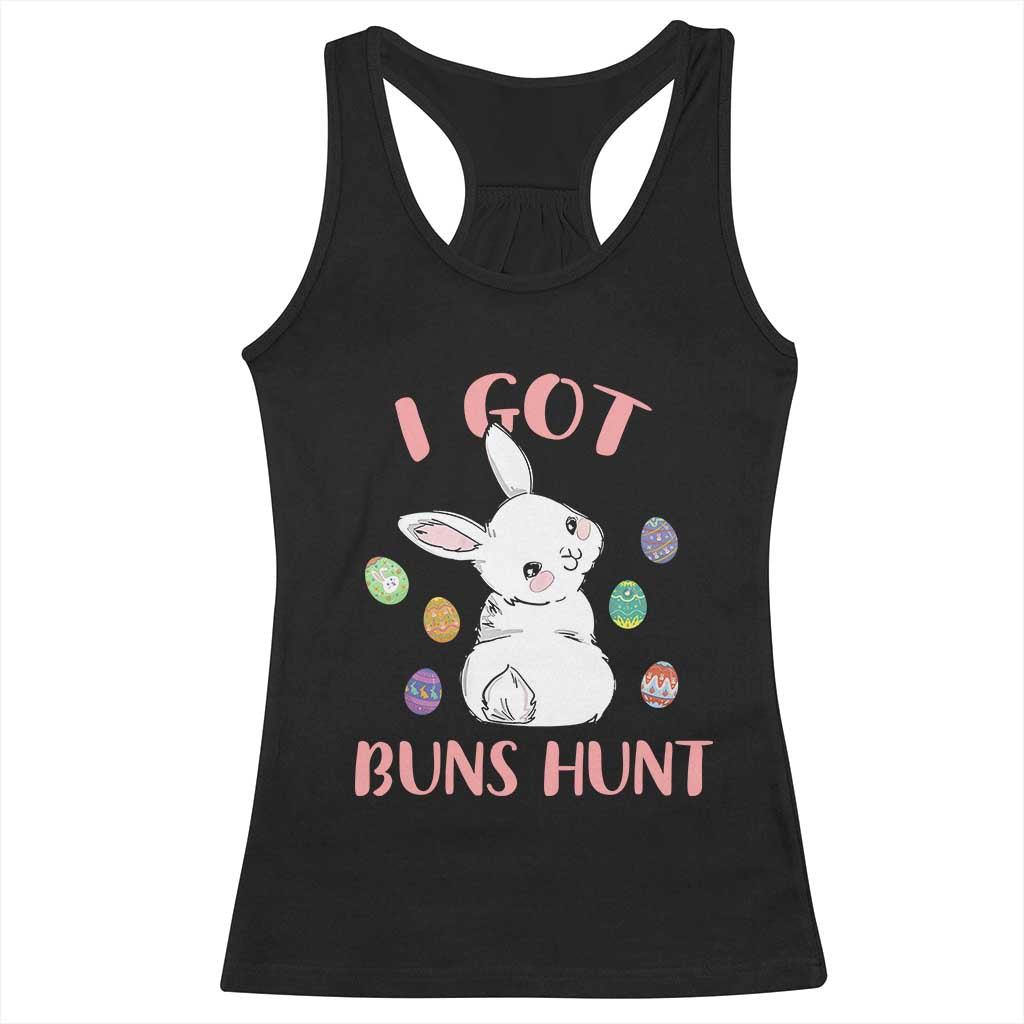 Rabbit Easter Bunny Sunglasses Racerback Tank Top I Got Buns Hun Funny Jokes TS10 Black Print Your Wear