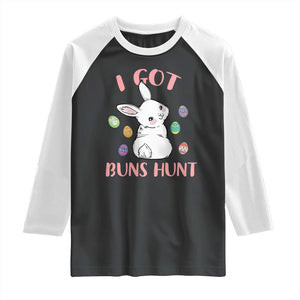 Rabbit Easter Bunny Sunglasses Raglan Shirt I Got Buns Hun Funny Jokes TS10 Black White Print Your Wear