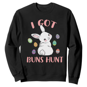 Rabbit Easter Bunny Sunglasses Sweatshirt I Got Buns Hun Funny Jokes TS10 Black Print Your Wear