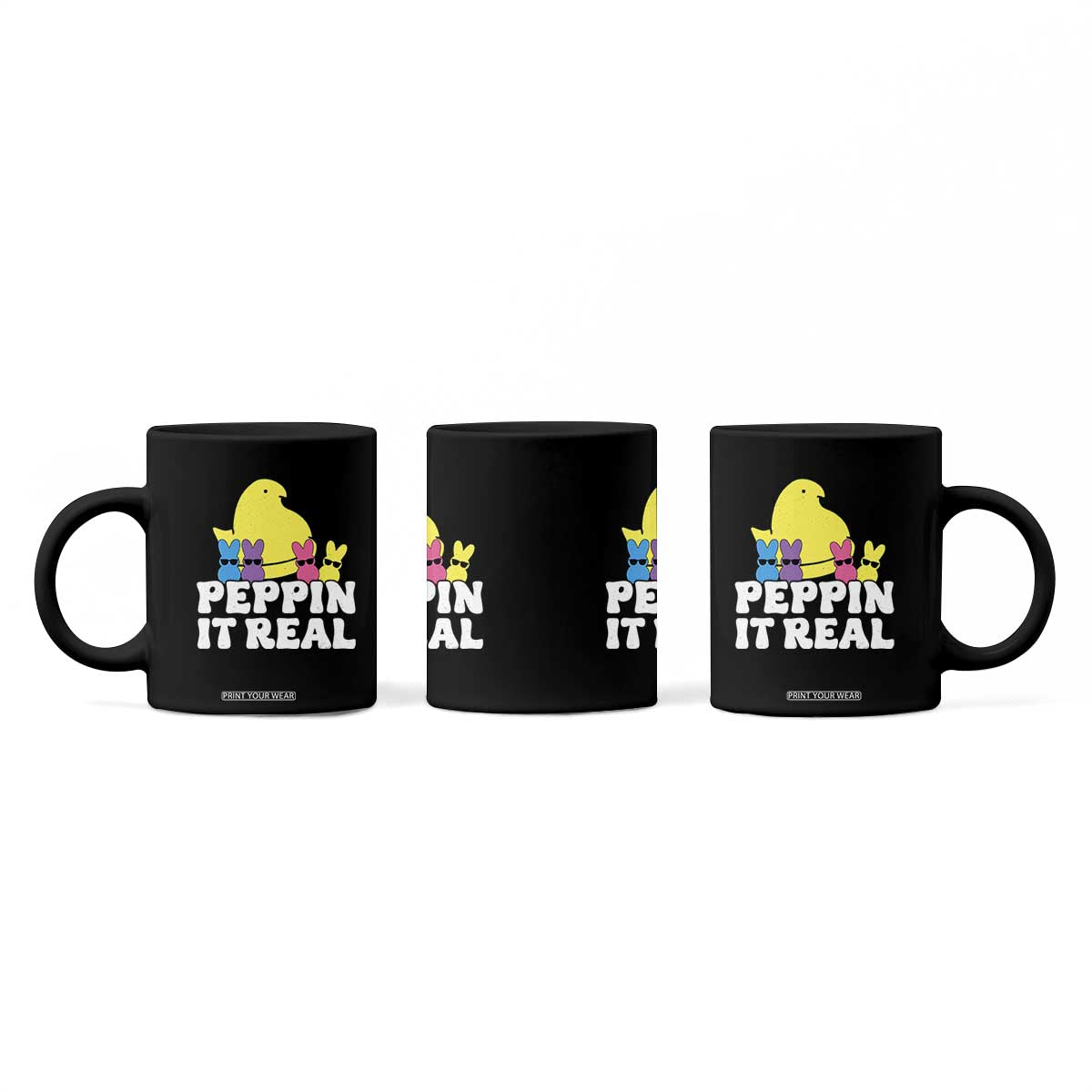 Easter Bunny Coffee Mug Peepin It Real Rabbit Candy Easter TS10 Print Your Wear
