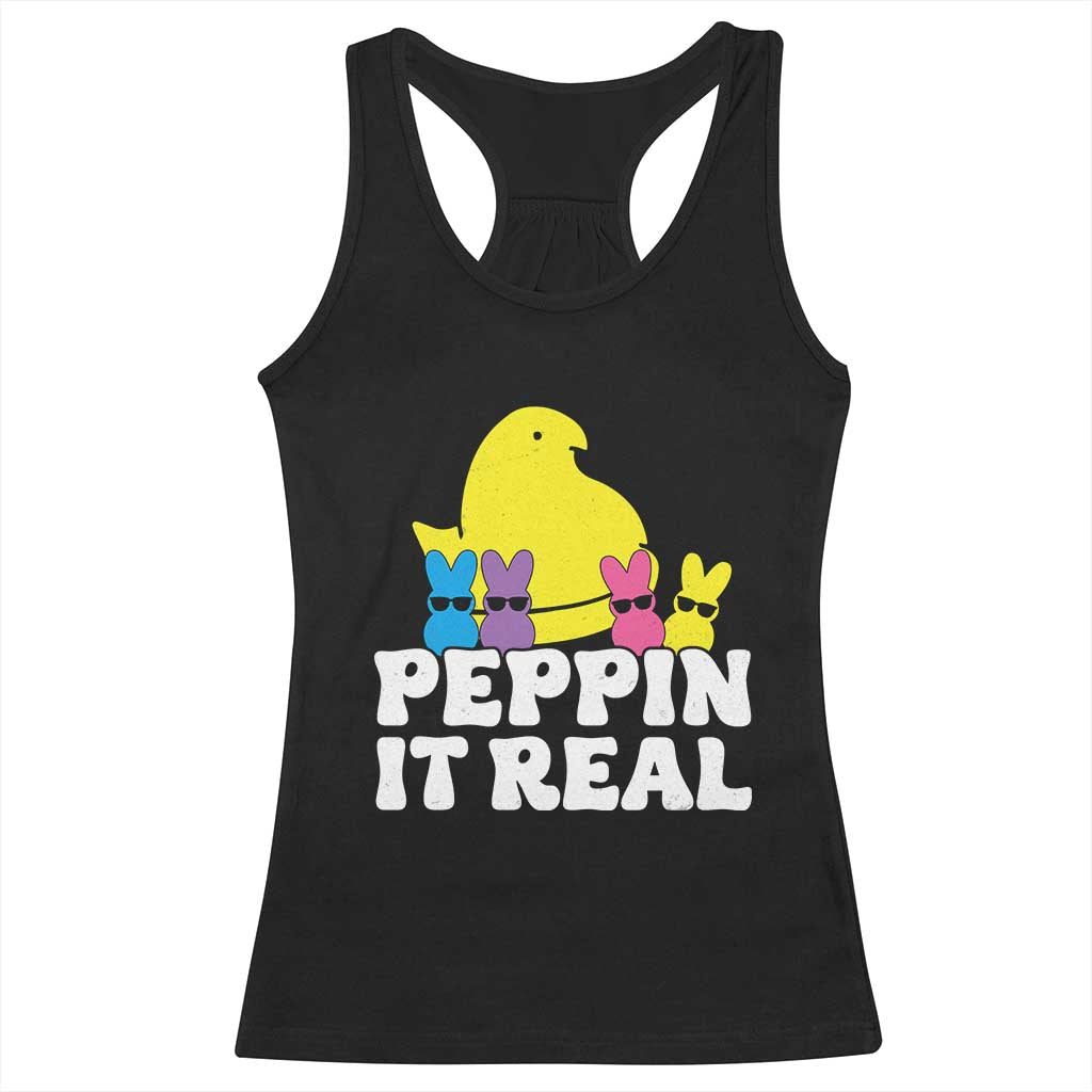 Easter Bunny Racerback Tank Top Peepin It Real Rabbit Candy Easter TS10 Black Print Your Wear
