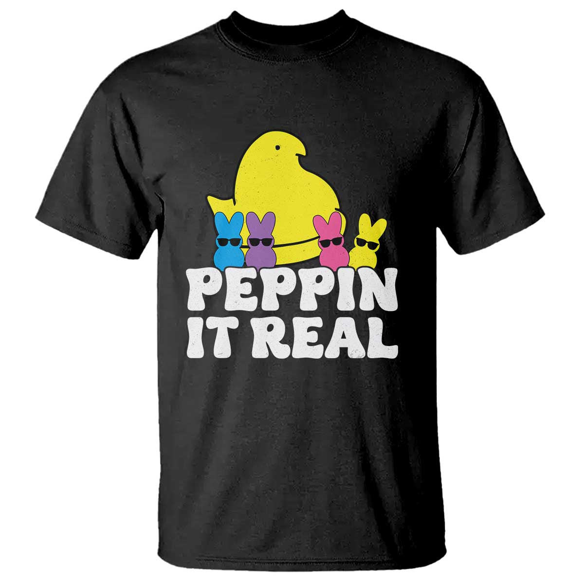 Easter Bunny T Shirt Peepin It Real Rabbit Candy Easter TS10 Black Print Your Wear