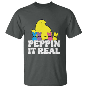 Easter Bunny T Shirt Peepin It Real Rabbit Candy Easter TS10 Dark Heather Print Your Wear