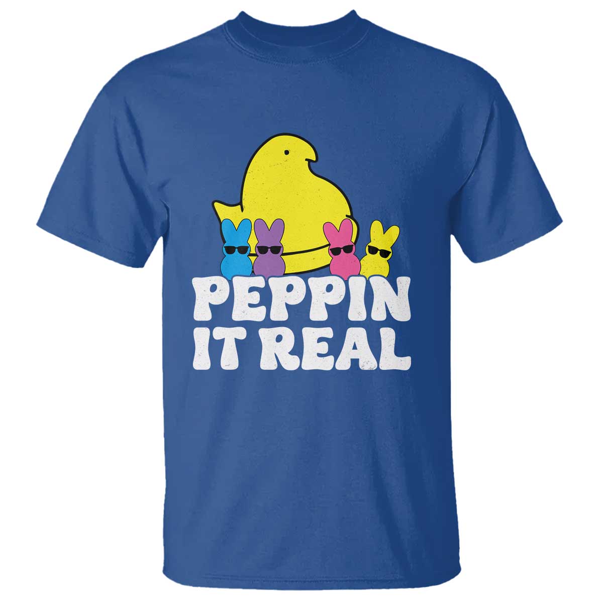 Easter Bunny T Shirt Peepin It Real Rabbit Candy Easter TS10 Royal Blue Print Your Wear