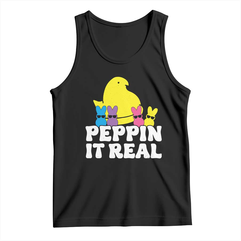 Easter Bunny Tank Top Peepin It Real Rabbit Candy Easter TS10 Black Print Your Wear