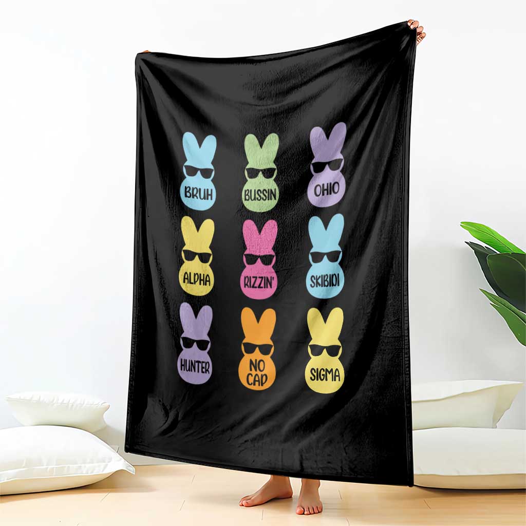 Easter Bruh Throw Blanket Gen Alpha Slang Skibidi Rizz Cute Bunny TS10 Print Your Wear