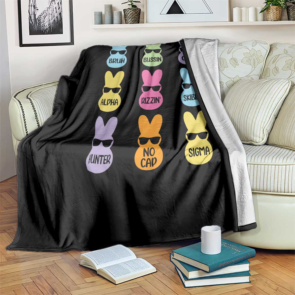 Easter Bruh Throw Blanket Gen Alpha Slang Skibidi Rizz Cute Bunny TS10 Print Your Wear
