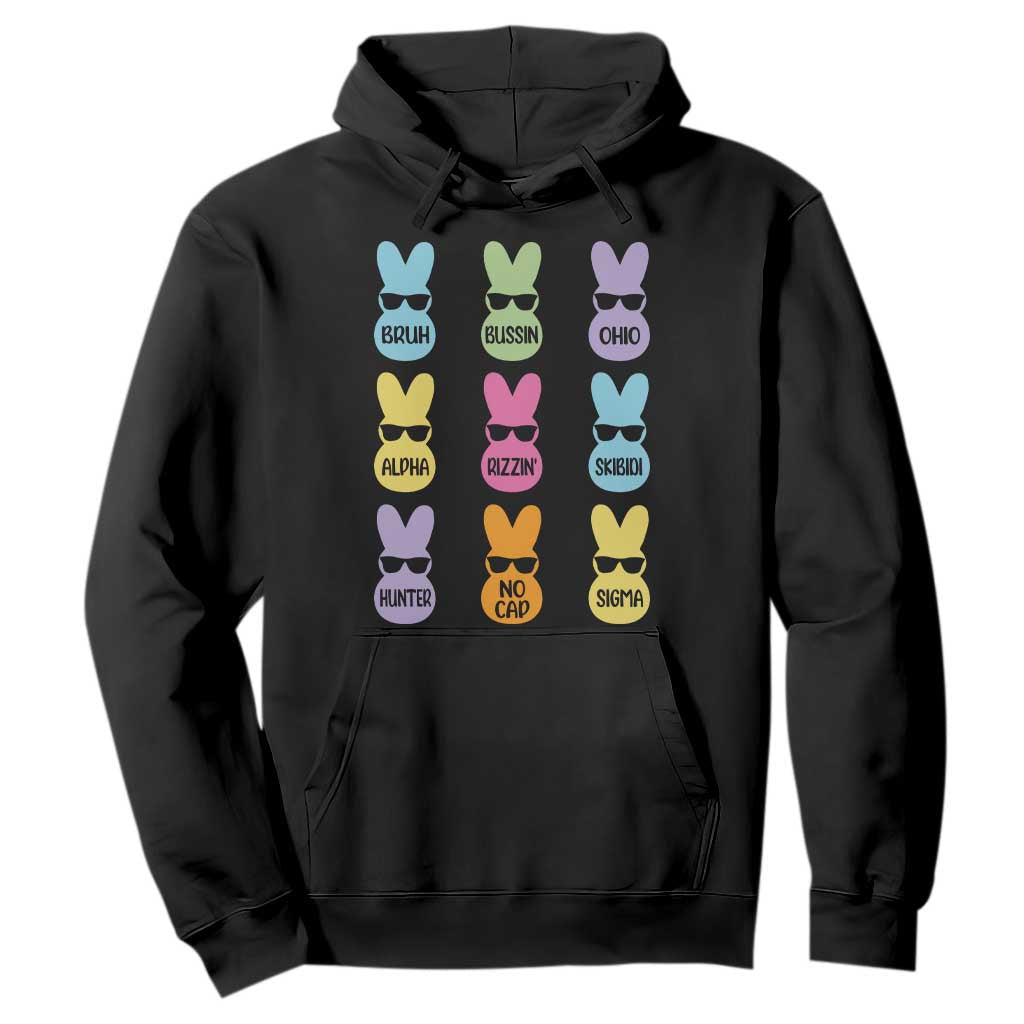 Easter Bruh Hoodie Gen Alpha Slang Skibidi Rizz Cute Bunny TS10 Black Print Your Wear