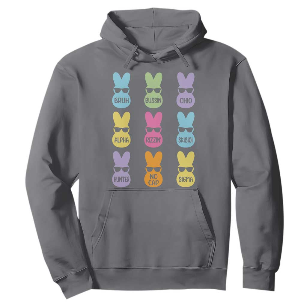 Easter Bruh Hoodie Gen Alpha Slang Skibidi Rizz Cute Bunny TS10 Charcoal Print Your Wear
