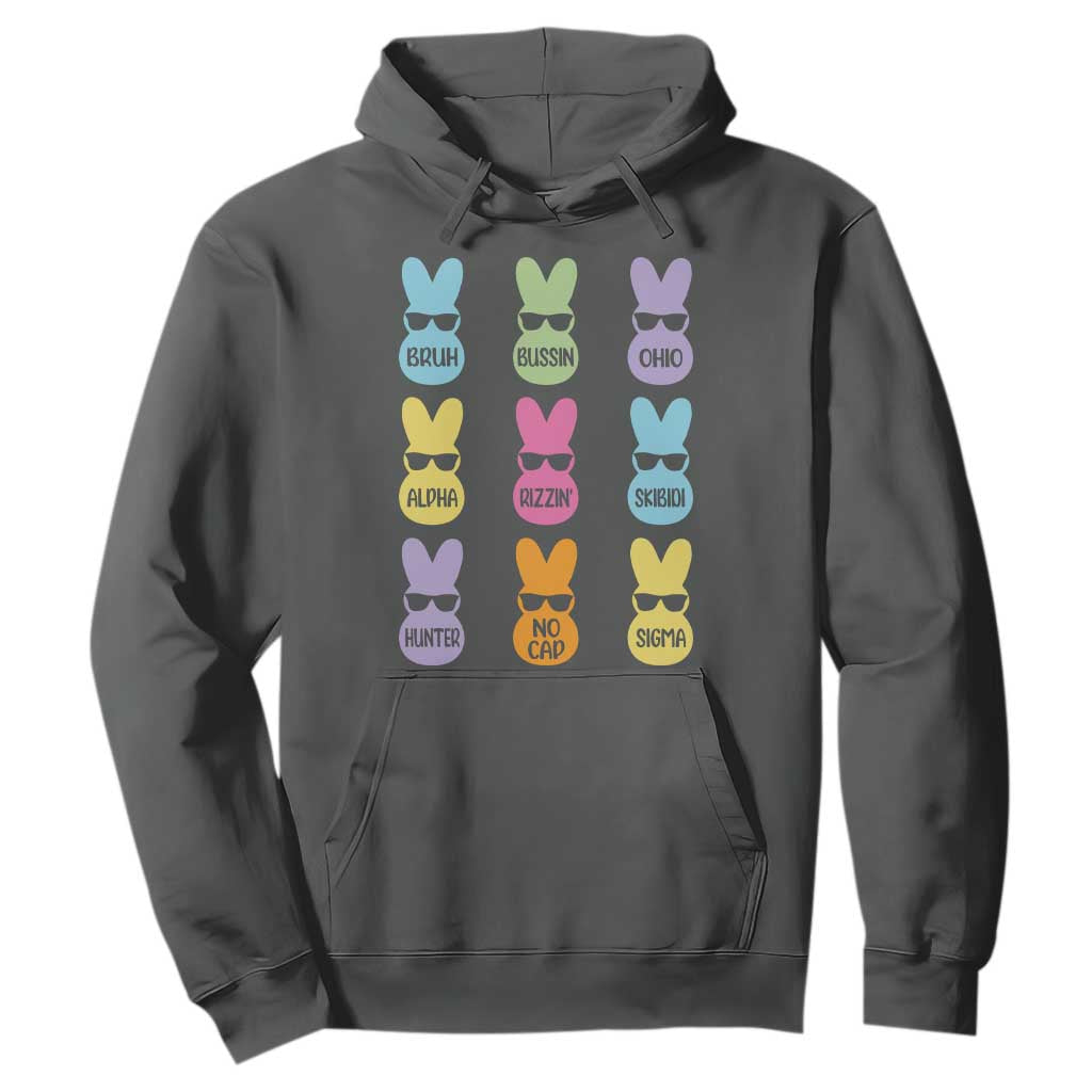 Easter Bruh Hoodie Gen Alpha Slang Skibidi Rizz Cute Bunny TS10 Dark Heather Print Your Wear