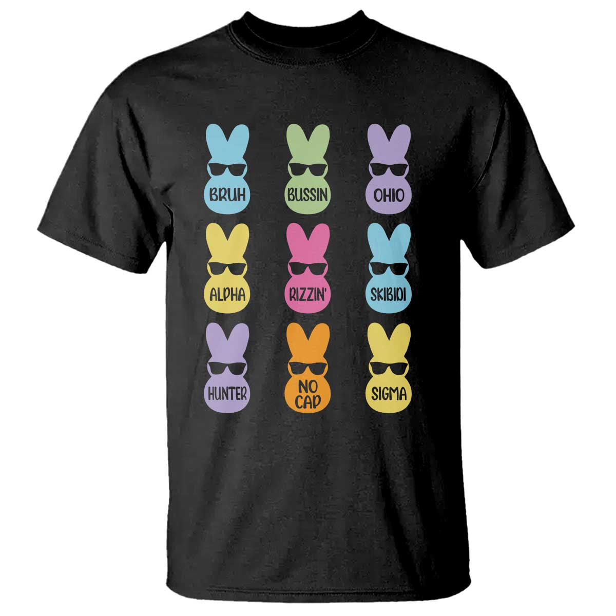 Easter Bruh T Shirt Gen Alpha Slang Skibidi Rizz Cute Bunny TS10 Black Print Your Wear