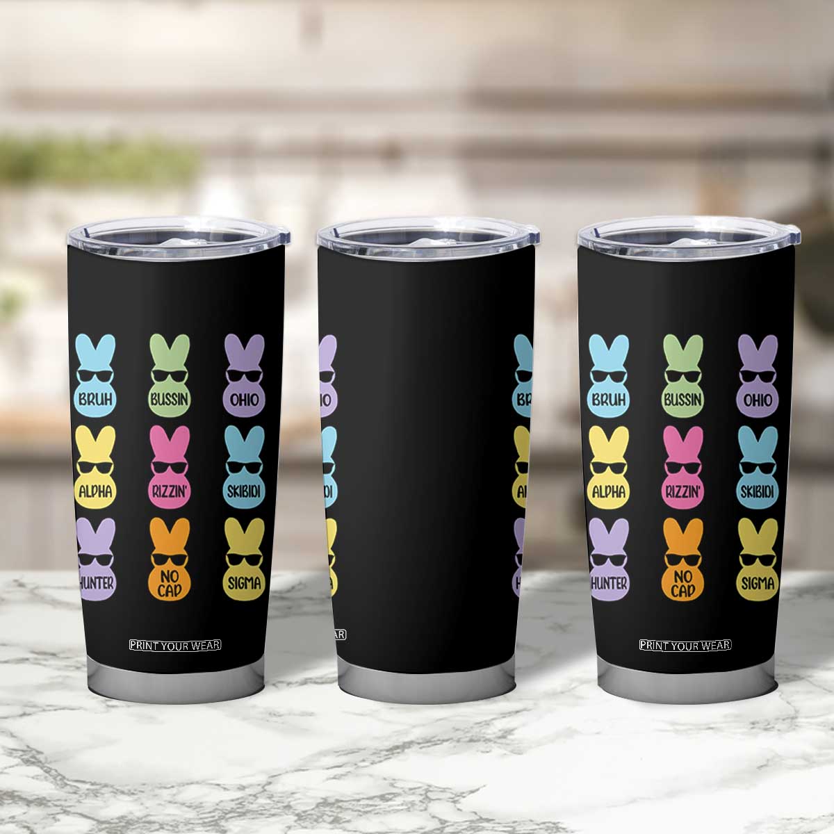 Easter Bruh Tumbler Cup Gen Alpha Slang Skibidi Rizz Cute Bunny TS10 Print Your Wear