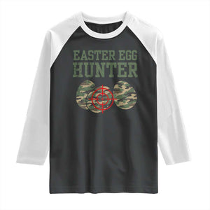 Easter Egg Hunter Raglan Shirt Camo Funny Hunting TS10 Black White Print Your Wear