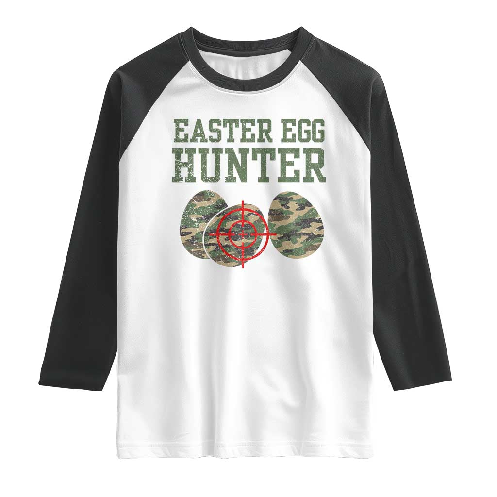 Easter Egg Hunter Raglan Shirt Camo Funny Hunting TS10 White Black Print Your Wear