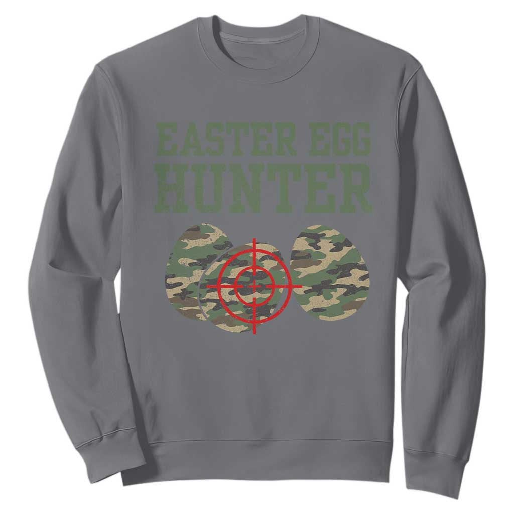 Easter Egg Hunter Sweatshirt Camo Funny Hunting TS10 Charcoal Print Your Wear