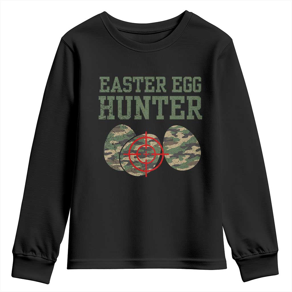 Easter Egg Hunter Youth Sweatshirt Camo Funny Hunting TS10 Black Print Your Wear