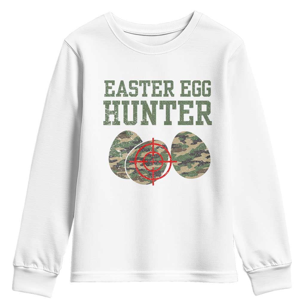 Easter Egg Hunter Youth Sweatshirt Camo Funny Hunting TS10 White Print Your Wear