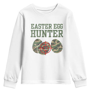 Easter Egg Hunter Youth Sweatshirt Camo Funny Hunting TS10 White Print Your Wear