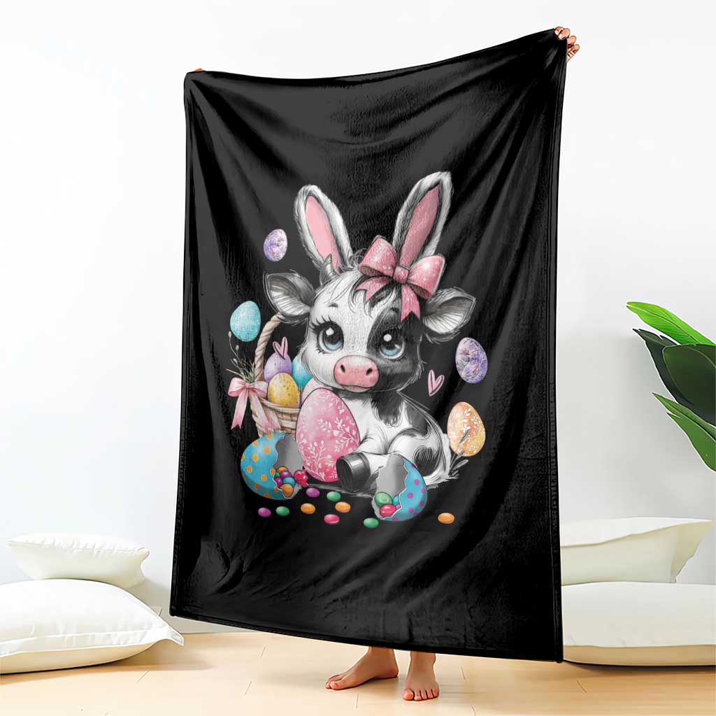 Easter Day Cow Throw Blanket Cute Cow Bunny Heifer TS10 Print Your Wear