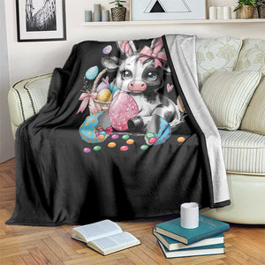 Easter Day Cow Throw Blanket Cute Cow Bunny Heifer TS10 Print Your Wear