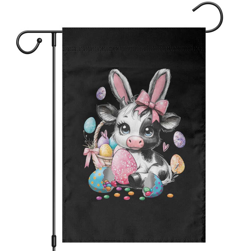 Easter Day Cow Garden Flag Cute Cow Bunny Heifer TS10 Black Print Your Wear