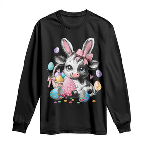 Easter Day Cow Long Sleeve Shirt Cute Cow Bunny Heifer TS10 Black Print Your Wear
