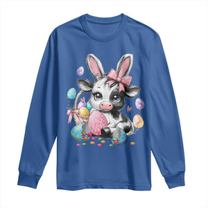 Easter Day Cow Long Sleeve Shirt Cute Cow Bunny Heifer TS10 Royal Blue Print Your Wear