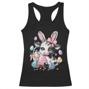 Easter Day Cow Racerback Tank Top Cute Cow Bunny Heifer TS10 Black Print Your Wear