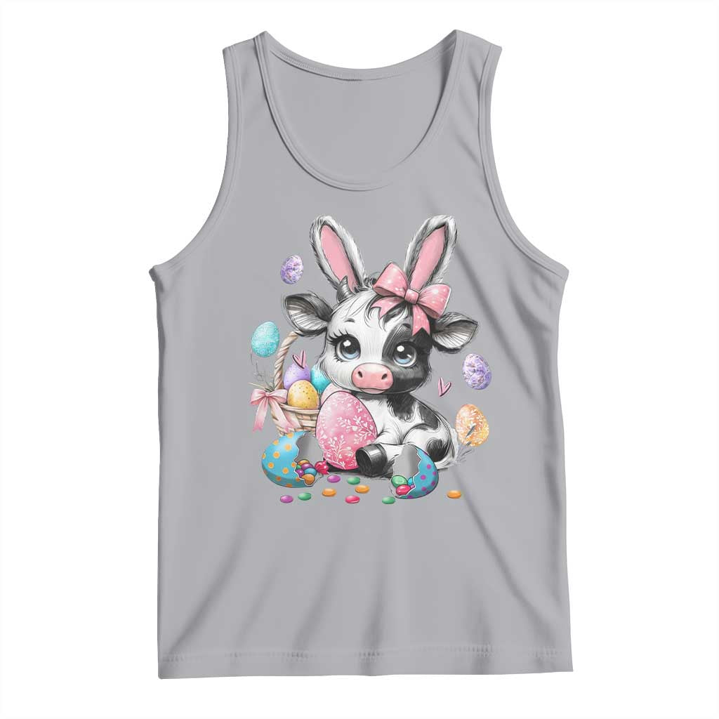 Easter Day Cow Tank Top Cute Cow Bunny Heifer TS10 Athletic Heather Print Your Wear