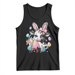 Easter Day Cow Tank Top Cute Cow Bunny Heifer TS10 Black Print Your Wear