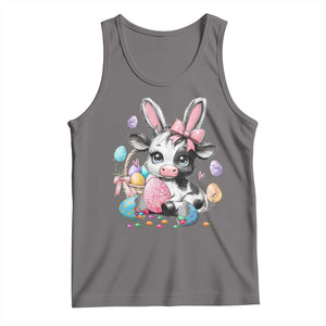 Easter Day Cow Tank Top Cute Cow Bunny Heifer TS10 Deep Heather Print Your Wear